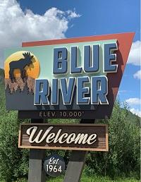 Blue River Welcome Sign