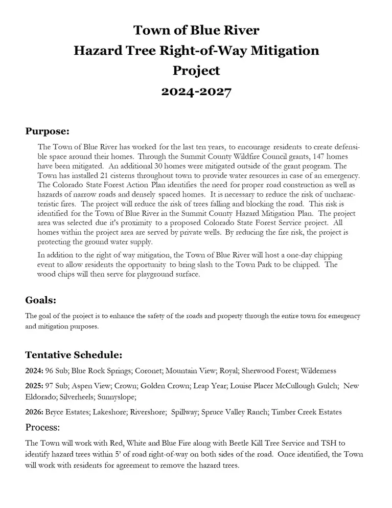 Right of Way project information sheet